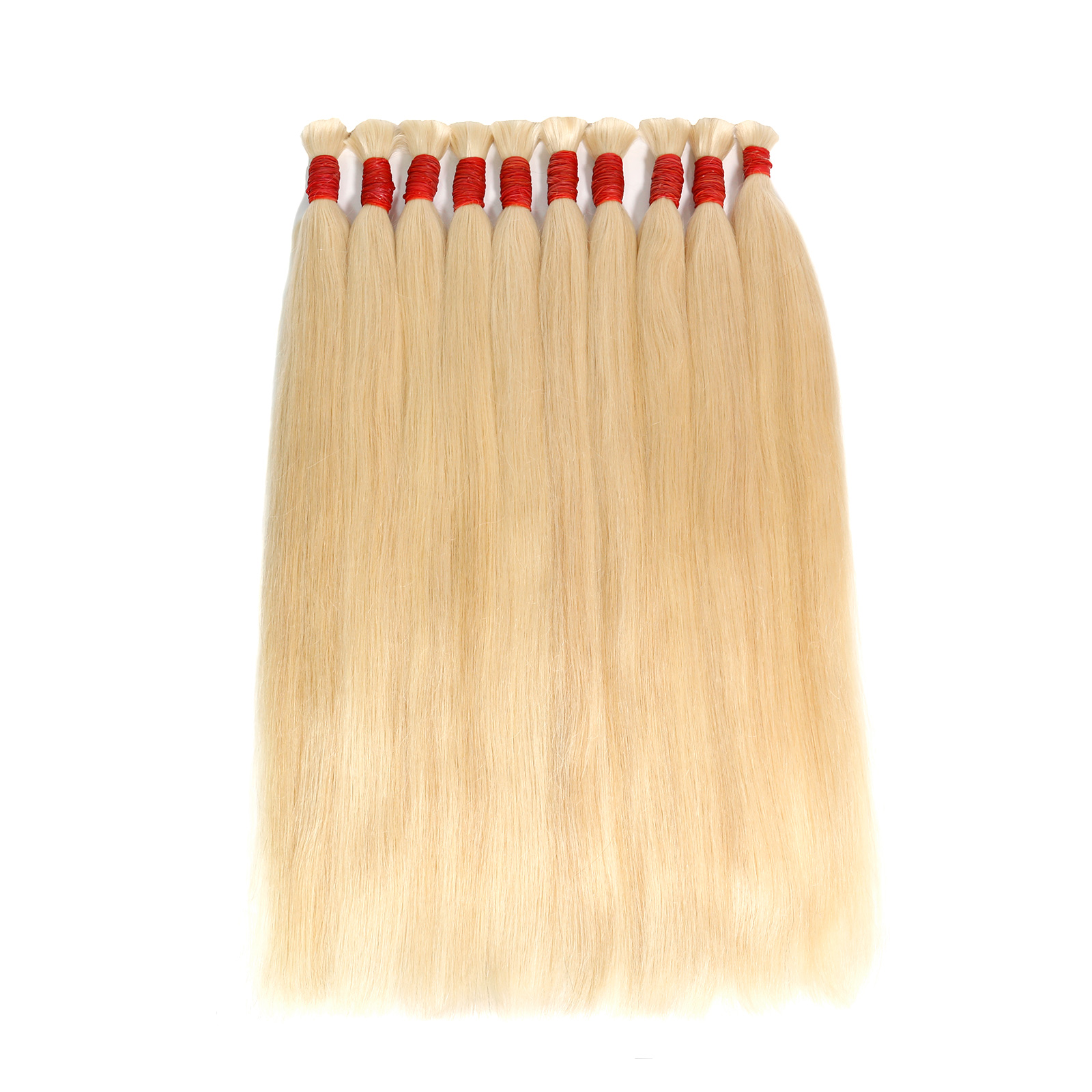 Stema 1kg(10pcs) Wholesale Deals #613 Blonde Raw Hair Bulk Natural Straight Hair Extensions For Braid